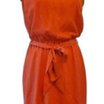 Guess  Dress Women 2 Coral Orange Lacey Chiffon Short Sleeve Belted Lace Crochet Photo 0