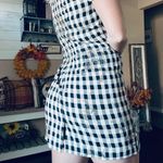 Vintage S.Roberts 1980s Shepherds check plaid floral front tie mini dress Black Size 10 Photo 5