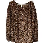 Ava & Viv NWT!  Leopard Print Long Sleeve Blouse Size X (14W) Photo 0