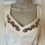 Prómesa Promesa Women's Large Velvet Petals Floral Embroidered Velvet Peasant Top NWT Photo 10