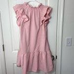 NWOT Dokotoo women’s light pink ruffle‎ tie neck pocket mini dress summer medium Photo 5