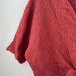 Storia Top Size Large NWT Textured Cropped Tie Waist Crop Short Sleeve Texture Photo 6