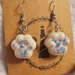 Handmade Resin Beautiful Beacons Pastel Pink And Blue Paw Print Earrings Photo 1