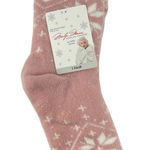 Marilyn Monroe Sherpa Lined Slipper Socks Pink Snowflake No-Slip Grip Bottom NWT Photo 0