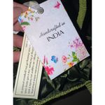 Green Beaded NWT Viral Handcrafted in India Embellished Drawstring Mini Handbag Photo 4