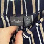 Chico's Chico’s Women’s 2 Travelers Striped Navy Gold Pull on Slinky Stretchy Pants Photo 1