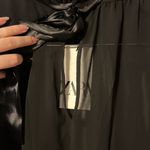 ZARA  Sheer Shoulder Pad Collared Nexk Tie Goth Blouse NWT Photo 3