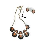 Francesca’s. Collection blue and coral necklace and matching coral earrings Photo 1