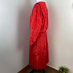 Vintage In Cinq Red Satin Long Sleeve Blousen Dress Career Teacher Size M Photo 5