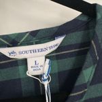 Southern Tide NWT Flannel Plaid Ruffle Knew Length Dress Large Blue & Green Photo 3