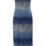 Vintage 90s All That Jazz Maxi Dress Ombre Paisley Print Short Sleeve Blue Small Photo 0