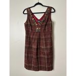 Laundry by Shelli Segal  Plaid Tweed Dress 8 Retro Academia Twee Preppy Office Photo 1