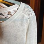 Joie  MATRIKA LACE BACK KNIT Cream Lace Linen Blouse Size Small Photo 9