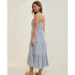 Aerie  Striped Tiered Maxi Dress Small Blue Neutral NEW Casual Coastal Nautical Photo 4