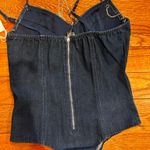 Blashe NWT VIRAL SEXY Blue Denim Fringe Rhinestone Jeweled Sleeveless Bodysuit M Size M Photo 18