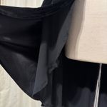 90s Black Velvet Duster Goth Cardigan Waterfall Sheer Hem Open Front Women S Photo 6