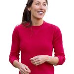 Title Nine Dark Pink Breakthrough Crew Neck Sweater Long Sleeve Women's Medium Photo 0