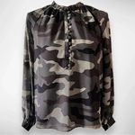 Generation Love ‎ Noa Blouse Camouflage With Ruffle Details XS | EUC Photo 0