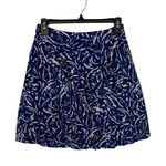 Banana Republic  Silk Blue White Floral Print Mini Skirt Lined 100% Silk Size 0 Photo 0