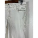White House | Black Market Size 6 The Skinny Crop Jeans White Floral Embroidered Photo 4