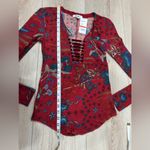 William Rast  Floral Red Long Sleeve Top♥️ Photo 5