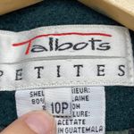 Talbots Petites Wool Pea Coat Green Plaid Lined Double Breasted Jacket 10P Photo 4