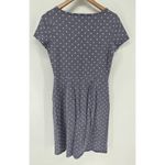 Boden Phoebe Jersey Cotton Gray Blue Dress Short Sleeve Pockets Polka Dot US 6R Size 6 Photo 2