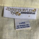 80s Vintage Jennifer Myles Buttercup yellow linen shirt jacketed Shacket large Yellow Photo 1
