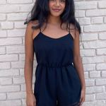 BCBGeneration BGBGeneration classy black lace trim romper size xs  Photo 0