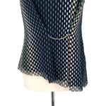 Reiss Checked Sleeveless Chain Accent Blouse Navy Blue Multicolor Size 6 Photo 2