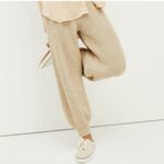 Free People Textured Knit Pants Cream Logan Pass Balloon Joggera LARGE Ribbed Photo 2