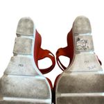 Charly Amar Leather Wedge Sandals Slides Bold Coral Strappy Size 10 Women's Red Photo 12