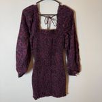 Free People Free‎ People Smock It To Me Mini Dress Purple Floral Long Sleeve Size XS Photo 1