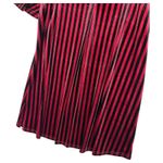 Modcloth  Dress Womens Medium Red Black Striped V Neck Flutter Sleeve Velvet Photo 6