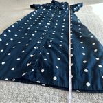 Old Navy Polka Dot Cut Midi Out Shirt Dress Navy Blue White Size S Photo 9
