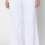 NYDJ  White Linen Viscose Wide-Leg Crop Capri Pants Photo 0