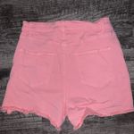 White Birch  Pink Jean Shorts Small Distressed High Waisted Stretch Casual Bright Photo 3