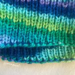 blue green purple ribbed knit fisherman style beanie hat Photo 4