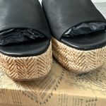 Free People Harbor Raffia Flatform Sandals in Black Size 11 Platform Chunky Boho Photo 7