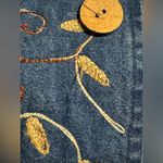 EUC Lifestyle Blue Denim Floral Embroidered Wooden Button Down Jacket size m Size M Photo 5