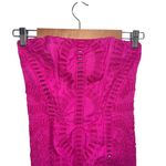 Charo Ruiz NEW NWOT Ibiza Ynisa Strapless Eyelet Midi Dress In Hot Pink Photo 2