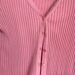 EXPRESS Vintage 90s Y2K Ribbed Long Sleeve Pink Cardigan Sweater Sz L Photo 2