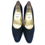 Vintage Bruno Magli Black Embossed Leather Pumps Italian Heels Women’s Size 8 AA Photo 12