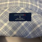 Untuckit Shelly Blue White Plaid Shirt Size M Photo 9