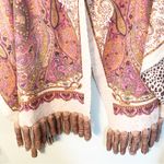 Paisley Leopard Print Cream Multi Color Large Tassel Full Wrap Blanket Scarf Photo 1