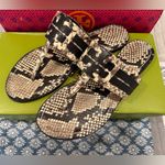 Tory Burch  Leigh Snakeskin print Sandals, size 7.5, Like New!! Photo 1