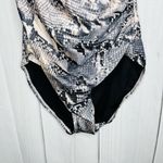 Calvin Klein One Piece Swimsuit Womens Sz 14 Snakeskin Print Pink Black Halter Photo 2