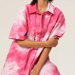MSGM Denim Camica‎ Shirtdress Size 12 Pink Photo 2