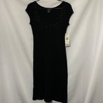 Karen Kane NWT  WO SIZE SMALL Black Mini Dress  Beaded Around top and Hem Detail Photo 5