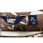 Lands' End  Tunic Top Womens 2XL Brown Cotton Popover Boho Cottage Earthy Blouse Photo 10